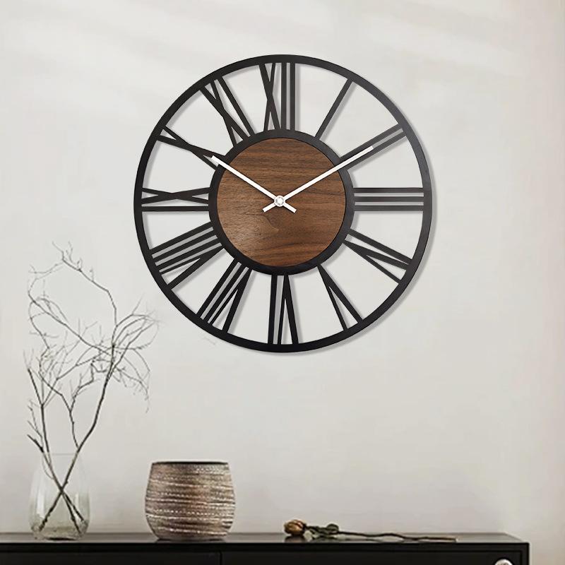 Watches - 木製 クリエイティブ 店舗用 掛時計 円形 家庭用 アートデザイン 書斎 高級感 リビング時計 静音 金属製 オフィス モダン 寝室 シンプル ウォールクロック おしゃれ ライトラグジュアリー 玄関 ダイニング