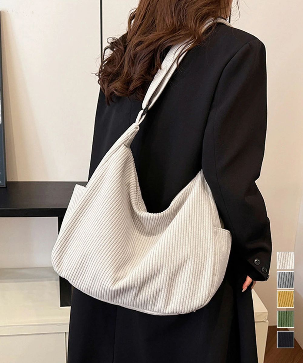コーデュロイ 韓国ファッション鞄 A4 ストリートバッグ 男女兼用バッグ ショルダーバッグ