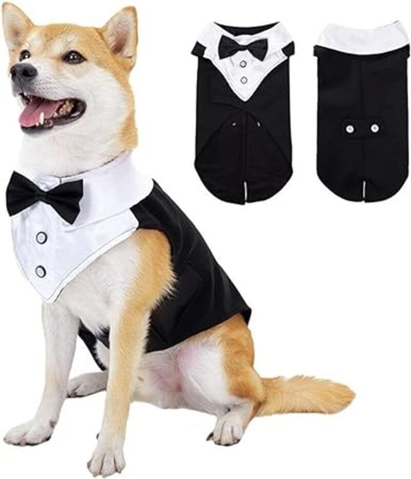 犬スーツ 犬服 洋服 タキシード 中型犬 大型犬 紳士服 おしゃれ 柴犬 ダックス ゴールデンレトリバー ピットブル ラブラドール 蝶ネクタイ ハロウィン クリスマス 冠婚葬祭 変身 結婚式