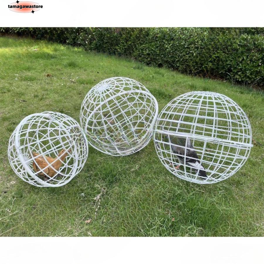 ラビットハッチチキンボールケージ 鶏舎 丸いプラスチック鶏ケージ ポータブル鶏小屋屋外バニーケージ アニマルケージ 鶏舎用パルックボール 家禽用ケージ 鶏用ケージ