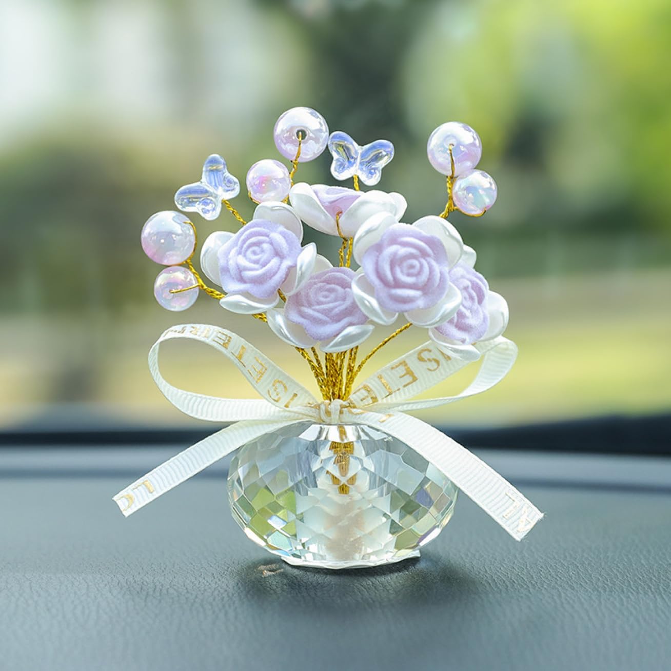 クリスタル フラワー置物 水晶花 オブジェ 枯れない花 造花 薔薇 タイプ7 花飾り ガラス細工 ガラスの置物 F 雰囲気作り インテリア 飾り 小物 クリスマ 誕生日 ホワイトデー お祝い