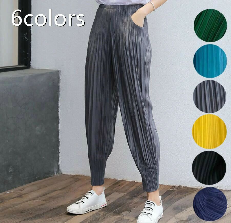 夏 大きいサイズ レギンスパンツ ワークパンツ ゆったり ボトムス レディース ズボン イージーパンツ ストレッチパンツ ストレッチ プリーツパンツ テーパード テーパードパンツ パンツ 【送料無料】