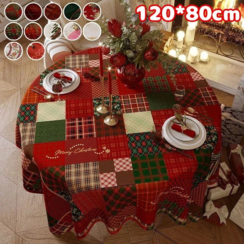 デコレーション 楽天海外通販 食卓飾り 汚れ防止 テーブルカバー 雑貨 テーブルクロス 送料無料【120*80cm】12柄 クリスマス 装飾 おしゃれ キッチン用品 クロス テーブルマット 食卓カバー 撮影用背景布 トナカイ チェック柄 インテリア 雪 パーティー 高級感 北欧 長方形