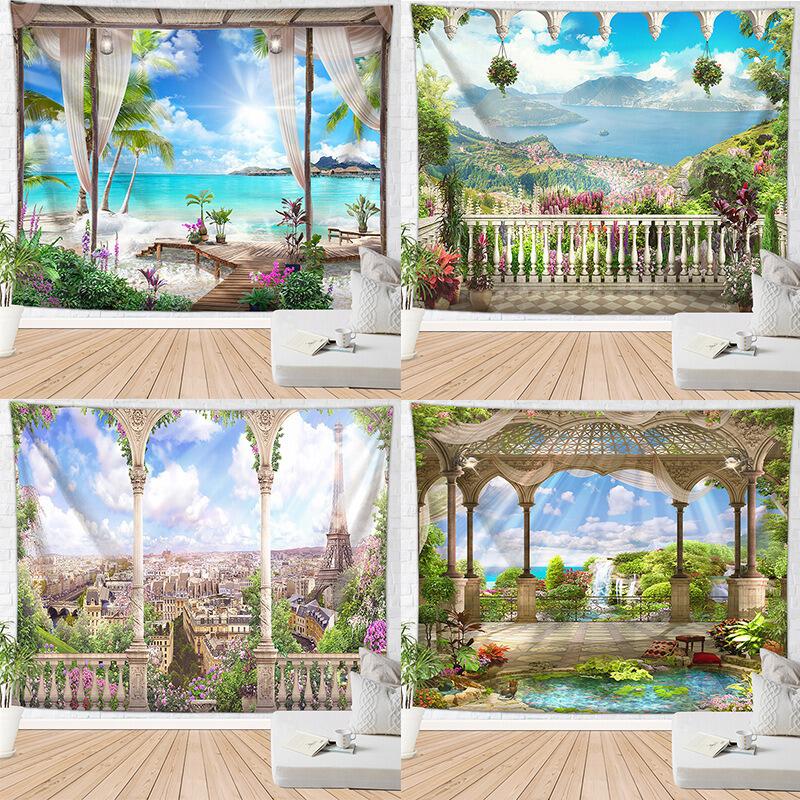 タペストリー 引っ越し 薄手 背景布 窓 大判 目隠し 海 模様替え お誕生日 150x130 壁イベント 壁飾り 150x200 新居祝い 150x100 室内花見 絵 背景シート 撮影 150x150 インテリア 布 パーティ 送料無料 ビーチリゾート 部屋 楽天海外通販 風景
