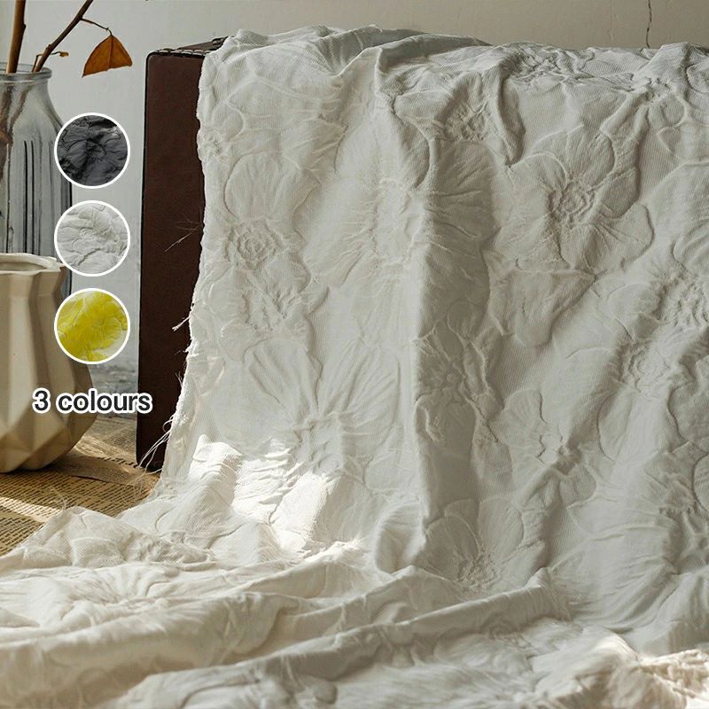 Rakuten - ドレス カーテン 布 布地 ジャカード生地 おしゃれ 生地 幅約150cm 夏 きじ 90cm単位 ワンピース生地 布地 立体フラワー 手芸 装飾布 楽天海外通販 送料無料 秋 春 手作り DIY バッグ用
