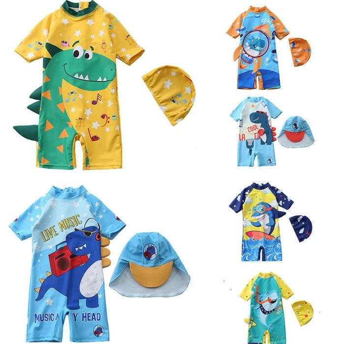 水着 サメ ジュニア 帽子付き 子ども オールイワン 子供用 ベビー水着 送料無料 こども 恐竜 赤ちゃん楽天海外通販 かわいい スイミング 男の子 みずぎ 子供水着