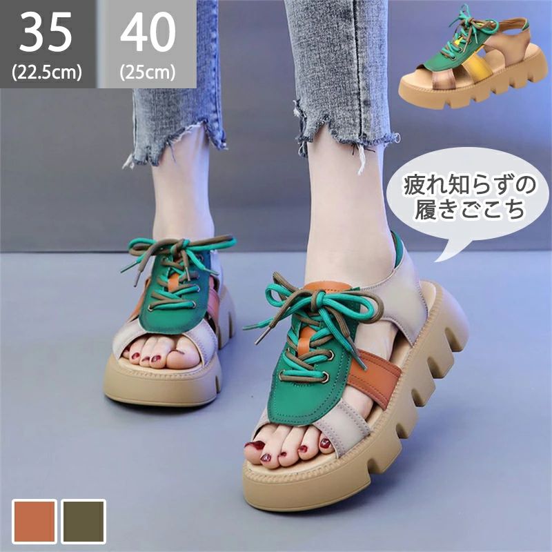 Rakuten - レディース 痛くない 厚底 プレゼント リラックス感抜群 母の日 履きやすい サンダル 厚底 軽量 疲れない レディース スポーツ ギフト 歩きやすい ビーチスリッパ サンダル 美脚靴