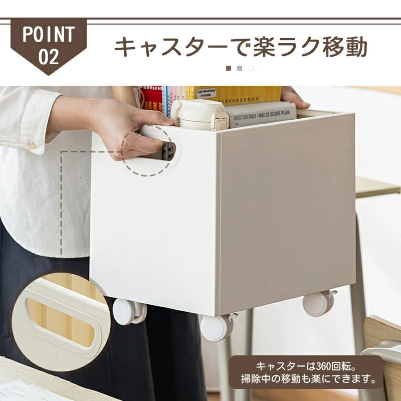 収納ボックス 収納ケース キャスター付き コンテナ ボックス ストッカー カラーボックス 新聞ストッカー スタッキング フタなし 小物 おしゃれ 書類 収納 整理 おもちゃ 積み重ね [3]