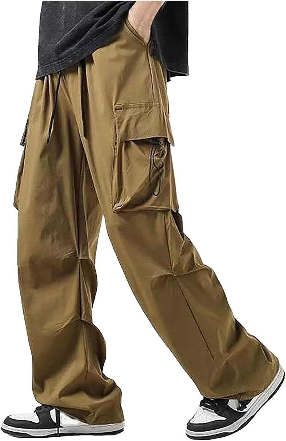 オシャレ ワイドパンツ ゆったり メンズ スウェットパンツ リラックスパンツ ズボン ガウチョパンツ 釣り 登山 カーゴパンツ シンプル アウトドア ボトム カジュアル 秋 冬服 大きいサイズ 調整紐