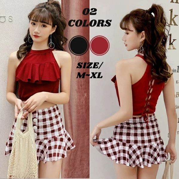 水着ビキニ検索結果｜タンキニ 水着 レディース キュロット 体型カバー水着 2点セット 露出控えめ おし...