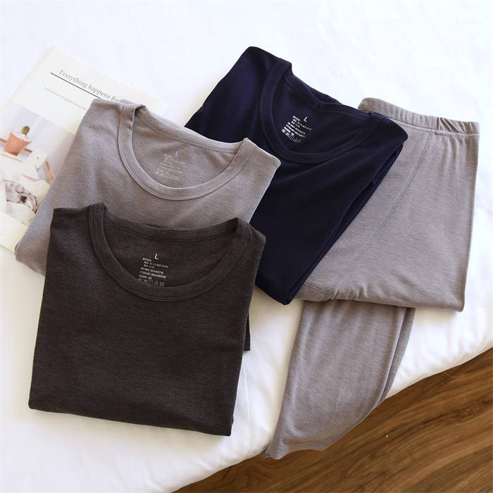 春 セットアップ 大きいサイズ 快適 男 無地 新作 長袖 保温 柔軟 メンズ ラウンドネック 2点セット 大人 パンツ インナーウェア パジャマ 部屋着 紳士 肌着 インナー 男性 抗菌 ベーシック カジュアル 上下セット プルオーバー 秋 シンプル 送料無料 ロング 冬 暖かい