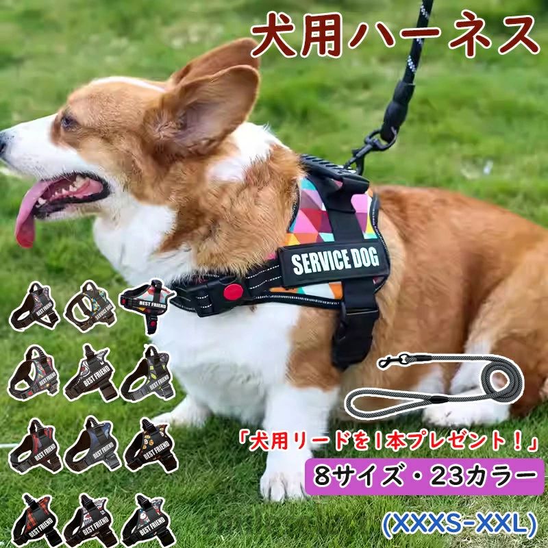 アウトドア 引っ張り防止 ナイロン お出かけ ハーネス 通気性 抜けない 夏用 軽量 小型犬 中型犬 犬用ハーネス 調節可能 負担が少ない 大型犬 補助 簡単装着 スポーツハーネス 散歩 リード おしゃれ メッシュ ハンドル付き かわいい 胴輪 夜間反射 犬 ペット用リード付き
