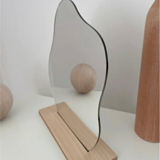 WOODウネウネミラー 韓国インテリア おうちカフェ インテリア雑貨 インテリア小物 カフェ 韓国カフェ風 お家カフェ韓国雑貨 カフェ風 韓国インテリア [2]