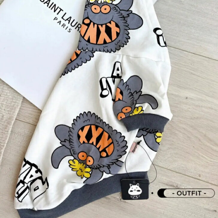 【即納】クレイジーモンスターパーカー　フレンチブルドッグ　フレブル パグ　柴犬　トイプードル　小型犬　中型犬　犬服　DOGWEAR ドッグウェア