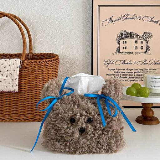 【即納】おリボンわんちゃんティッシュカバー 3Color 韓国雑貨 韓国インテリア 韓国アクセサリー [2]