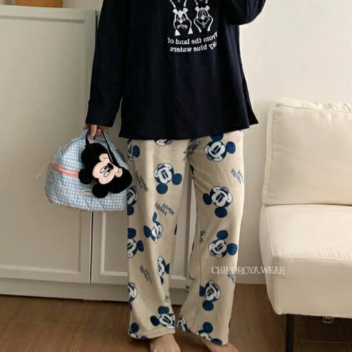 【5-14日ほどで発送】4キャラクターフリースパンツ ルームウェア ルームパンツ