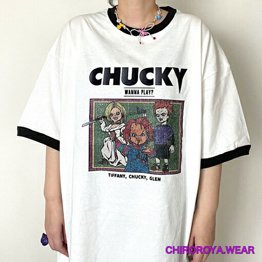 Rakuten - 【即納】【CHUCKY】バンドイラストTシャツ チャイルドプレイ　映画Tシャツ　ムービーTシャツ
