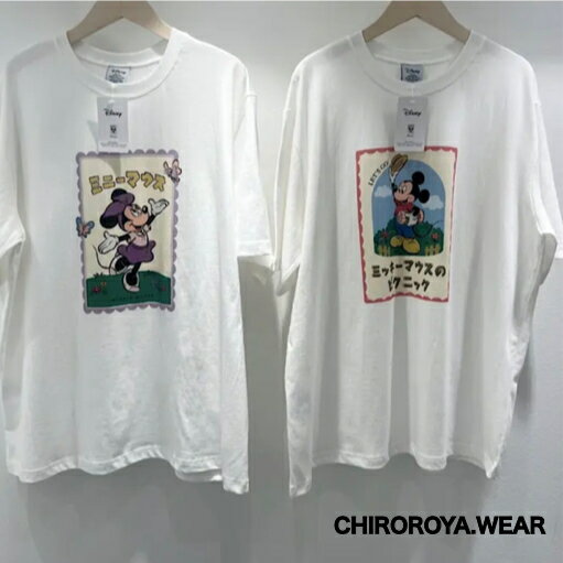 ミッキー/ミニー日本語ロゴTシャツ 2type　ディズニー　ミッキー　ミニー