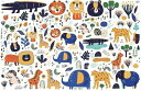 白磁用転写紙Q 9096ナーサリーサファリ / 動物園 アニマル 白黒 キリン ゾウ 象 ぞう ライオン カバ シマウマ zebra ゼブラ safari ヒョ...