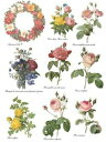 【転写紙】ヴィンテージローズ(大)☆A3サイズをカットしてお届けします。/ バラ 薔薇 ローズ rose 花柄 flower フラワー プレゼント ピンク 赤 ...