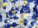 【転写紙】ローズレース(青) / 青 バラ 薔薇 ブルーローズ blue rose 花柄 flower フラワー プレゼント ピンク 赤 レッド