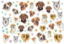 白磁用転写紙Q 9032スマイルドッグ / 子供用食器 キッズ 動物 アニマル いぬ 子犬 dog ドッグ ポメラニアン シベリアンハスキー 足跡 肉球q0