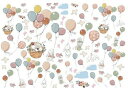 白磁用転写紙Q 9053アップアップ&ウェイ / 風船 気球 バルーン ウサギ うさぎ アニマル 子供 キッズ 動物 女の子 ハート バレンタインq0