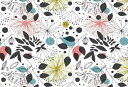 白磁用転写紙Q 9060フラワーウォールペーパー / 花柄 flower フラワー プレゼント ピンク 赤 レッド モダン イラスト カフェ 北欧風q0