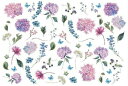 白磁用転写紙Q 9073 ハイドロゲン / あじさい アジサイ 紫陽花 hydrogen 梅雨 6月ウェディング 花柄 flower フラワー プレゼント 紫パ...