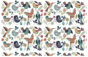 白磁用転写紙Q 9072キュートバード&フラワー / 鳥 bird 花柄 flower フラワー プレゼント ピンク 赤 レッドイラスト カフェ 北欧風q0