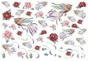 白磁用転写紙Q 9075 鳳凰 / houou 和柄 和風 ぼたん 牡丹 赤 紅色 ピンク 花柄 フラワー 日本 中国 鳥 バード 桜 春 和食器 豪華絢爛 神様 お正月 和食器 お重 ピンク お花見 sakura 梅 七五三お祝いq0