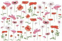 白磁用転写紙Q 新入荷!9093 ピンク&レッドポピーズ / poppy 花柄 flower フラワー プレゼント ピンク 赤 レッドq0