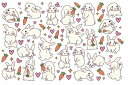 白磁用転写紙Q 新入荷!9102ラブラビット / 兎 干支 2023 ウサギ 兔年 卯 ラビット rabbit 可愛い ひな人形 キッズ ひなまつり ひな祭り ...
