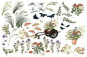 白磁用転写紙Q 新入荷!9105日本の秋 / 蝶々 チョウ バタフライ butterfly ススキ ぼたん 着物帯 和柄 和風 日本 春 お重 お茶碗 縁起物 ...