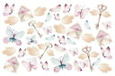 白磁用転写紙Q 新入荷!9106カラフルレター&バタフライ / 女の子 ハート バレンタイン 蝶々 チョウ butterfly 手紙 メッセージ アルファベット...