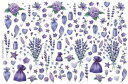 白磁用転写紙Q 新入荷!9117バイオレットポプリ / ラベンダー アジサイ 紫陽花 藤 ふじ 紫 パープル 花柄 フラワー flower フローラル 花束 エ...
