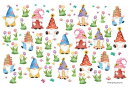 白磁用転写紙Q 新入荷!9118スプリングノーム / Gnome 小人 精霊 妖精 ドワーフ こびとづかん キノコ クリスマス 置物 絵本 メルヘン 花柄 フラ...