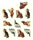陶器用転写紙 アンティークキャッツ(小)4ピース / ネコ neko 子猫 仔猫 好き キャット キャッツ cats Kitty キティ 動物 アニマル ani...