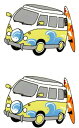 【転写紙】キャンピングカー・緑(大)2ピース