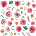 白磁用転写紙NR 13334アネモネローズ / バラ 薔薇 ローズ rose 花柄 flower フラワー プレゼント ピンク 赤 レッド