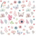白磁用転写紙NR 13349ロビンバード / 野鳥 鳥好き bird 花柄 flower フラワー カフェ 北欧風 プレゼント ピンク 赤 レッドイラスト 可愛...