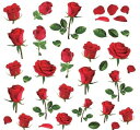 白磁用転写紙NR 13394スマートレッドローズ / バラ 薔薇 ローズ rose 花柄 flower フラワー プレゼント ピンク 赤 レッド