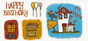 白磁用転写紙NR-p 12090ハッピーバースデー / happy birthday お誕生日プレゼント ケーキ 贈り物 出産祝い 風船バルーン バースデイ