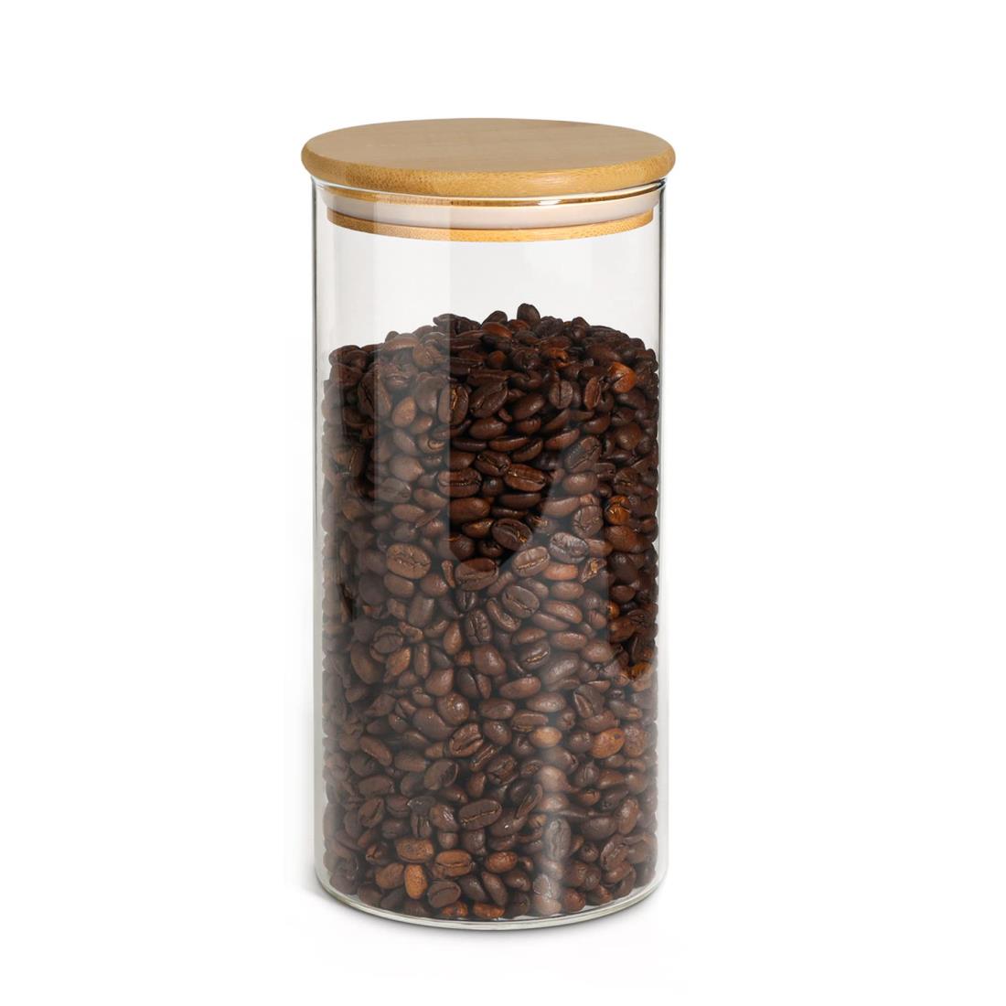 ComSaf コーヒー豆 保存容器 ガラスキャニスター 密閉 1200ml コーヒーキャニスター 密封瓶 食品貯蔵容..