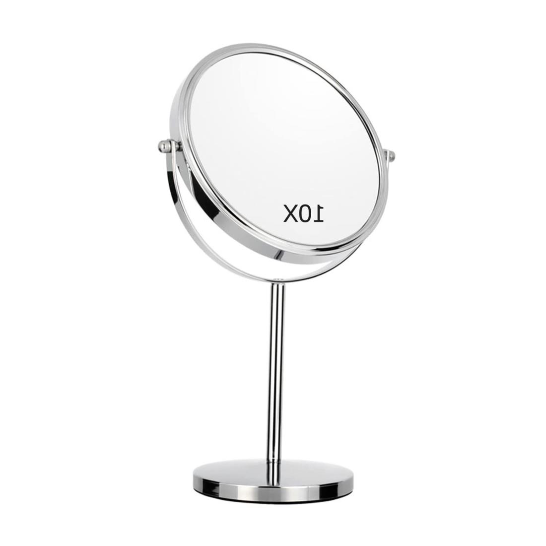 化粧鏡 卓上ミラー 両面鏡 10倍拡大鏡 360度回転 女優ミラー スタンドミラー メイクアップ 化粧道具 持ち運びに便利な鏡