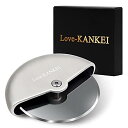 Love-KANKEI ピザカッター 家庭 事務 キャンプ 回転式 耐久性 コンパクト収納 ステンレス製
