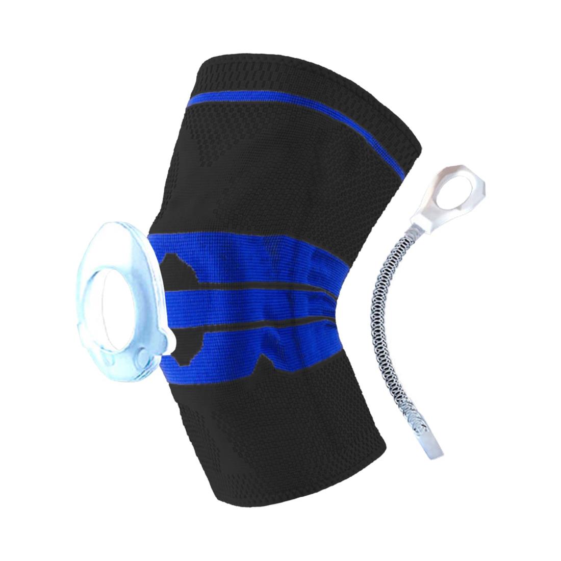 膝サポーター 半月板 膝の皿 安定 動き補助 通気 速乾 快適 (2XL, ブルー)