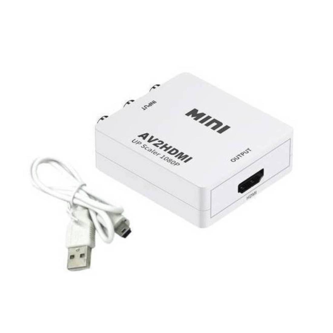RCA→HDMI変換器 AVコンバーター AV→HDMI変換 USBケーブル付き 1080p/720p対応 3色ケーブル (White)