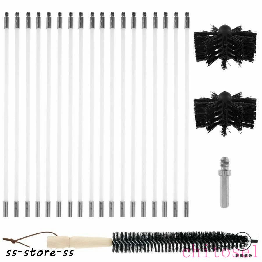 乐天商城 - 期間限定5%クーポン 煙突ブラシキット 薪ストーブ掃除 18本ロッド 41cm 掃除ブラシ 通気ブラシ 煙突掃除棒 電気ドリル駆動掃除ツール 薪ストーブ 掃除が簡単 使いやすい 安全 乾燥機 chitose1 多機能 軽量 大容量 省スペース