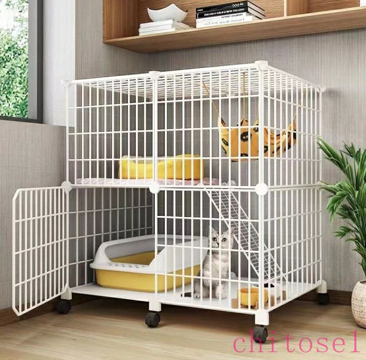 猫 ケージ 猫 ゲージ キャットケージ 猫ケージ2段 ハンモック付き キャスター付き 脱走防止 おしゃれ ..